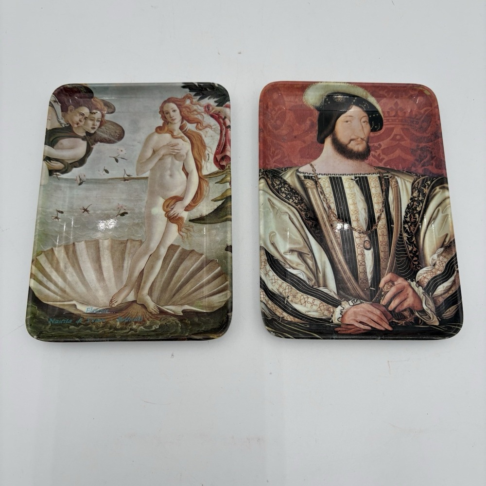 2  Melamine Souvenir ITALY Trinket Coin‎ Trays Vintage